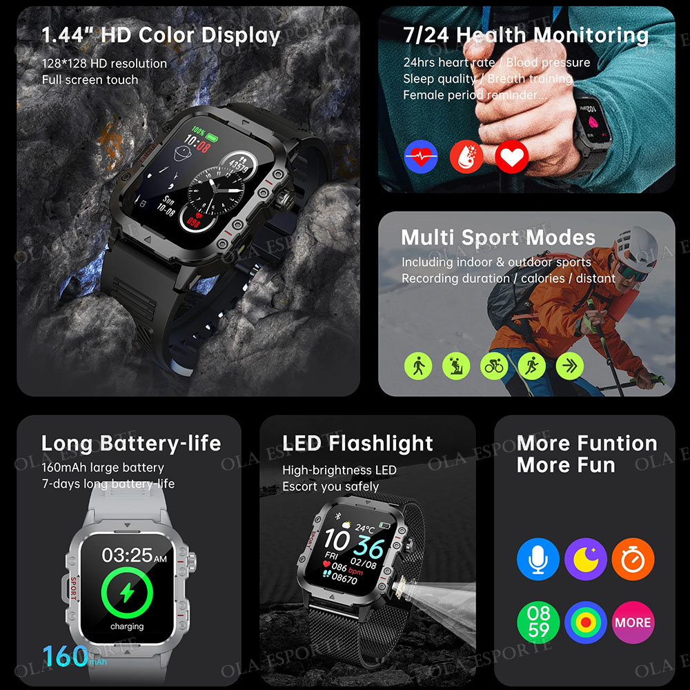 2026年型、軍用グレードのスマートウォッチ。GPS、フラッ - Phase Esports & Gaming Festival のレビューと価格